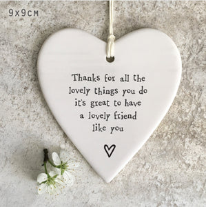 4214 Porcelain Round Heart - Lovely Friend