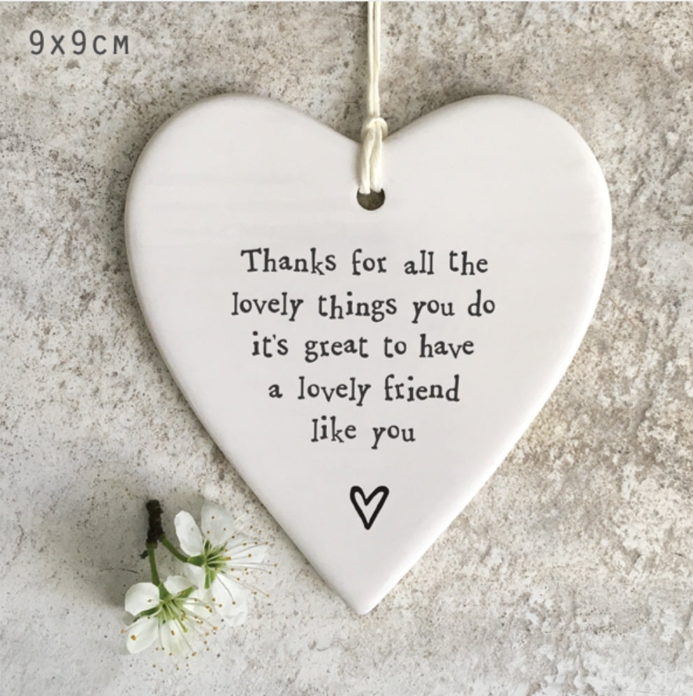 4214 Porcelain Round Heart - Lovely Friend