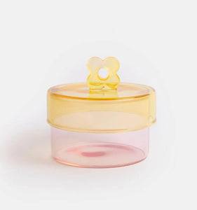 Pink/Yellow Glass Storage Jar