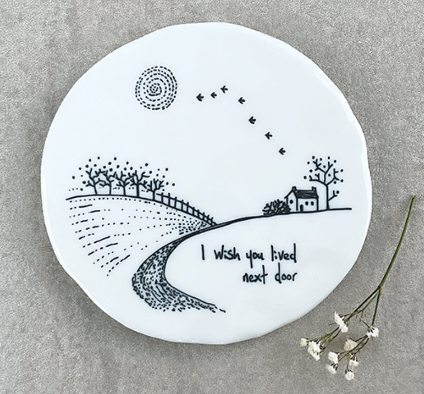 210 Lived Next Door Porcelain Coaster
