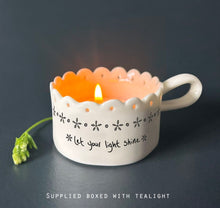 Load image into Gallery viewer, 5720.1 Handled Scallop Tea Light Holder - Let your light shine
