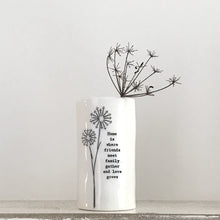 Load image into Gallery viewer, East of India handmade porcelain vase - Home is where friends meet
