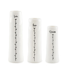 Load image into Gallery viewer, East of India - Trio of bud vases - Love, Hope, Dream - 5782
