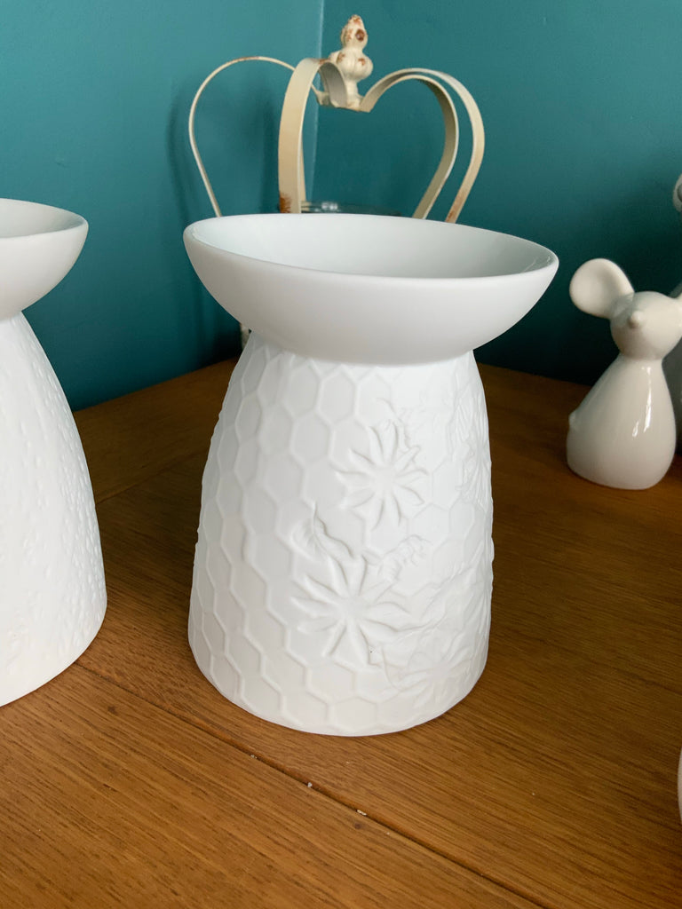 White Ceramic Wax melt burners -  woodland design