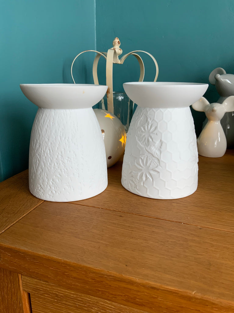 White Ceramic Wax melt burners - honeybee design