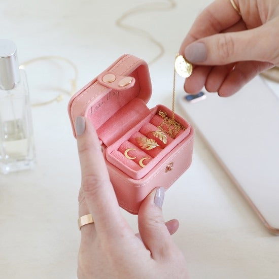 Pink Travel Jewellery Case - Ring box