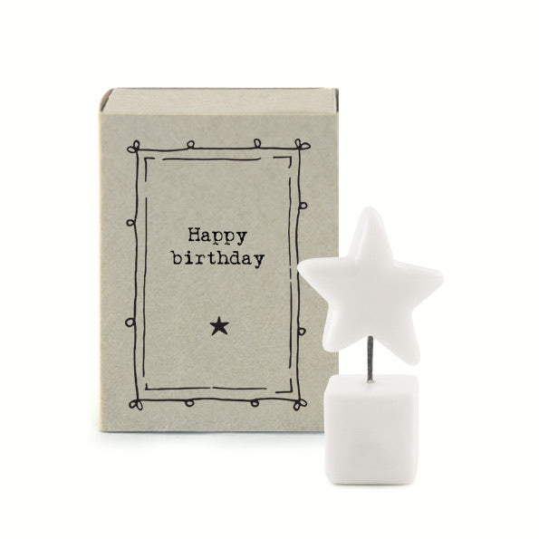 East of India - Happy Birthday -  porcelain matchbox gift