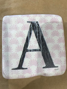 Alphabet coasters - ceramic - gifts