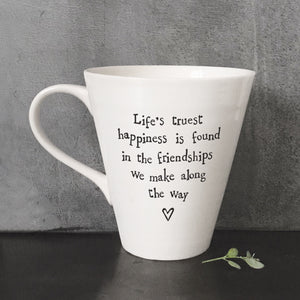 Porcelain mug - Life’s truest Happiness - East of India