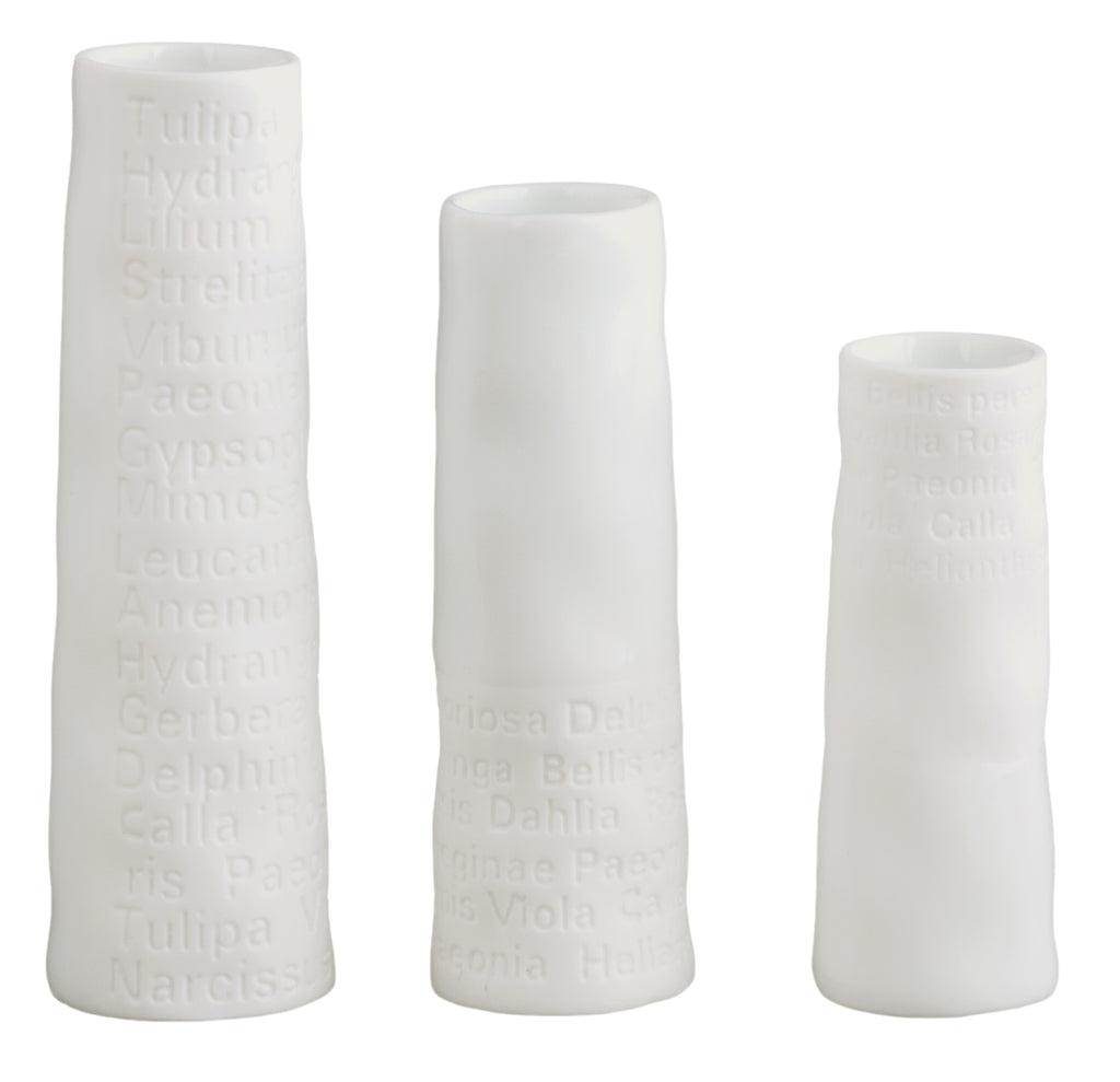 Rader - set of 3 mini vases poetry