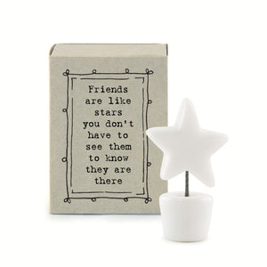East of India - Friends are like stars  -  porcelain matchbox gift