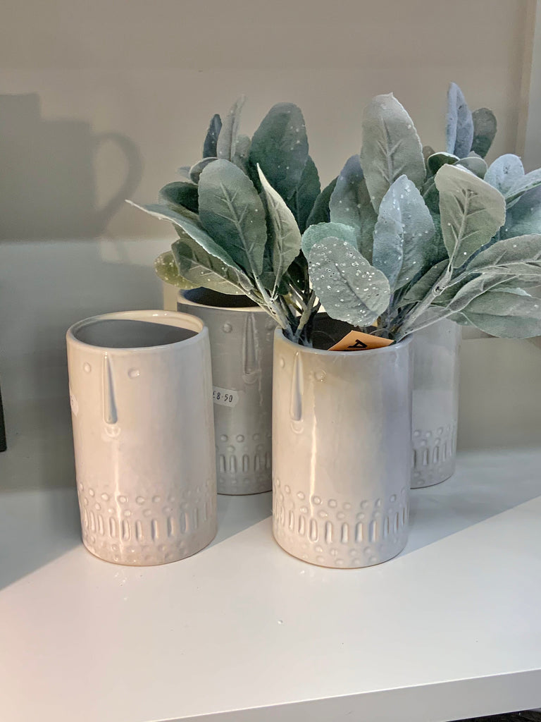 Small White Ceramic Face/head Vase Planter Plant Pot - Gisela Graham