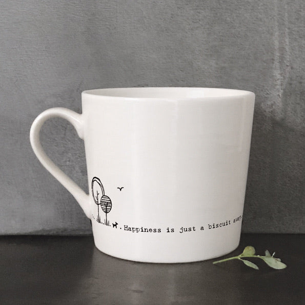 Porcelain Mug - Happiness is just a biscuit away - East of India