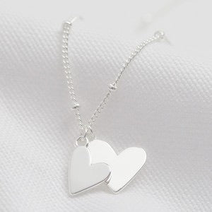 Silver Falling Hearts charm necklace - Lisa Angel